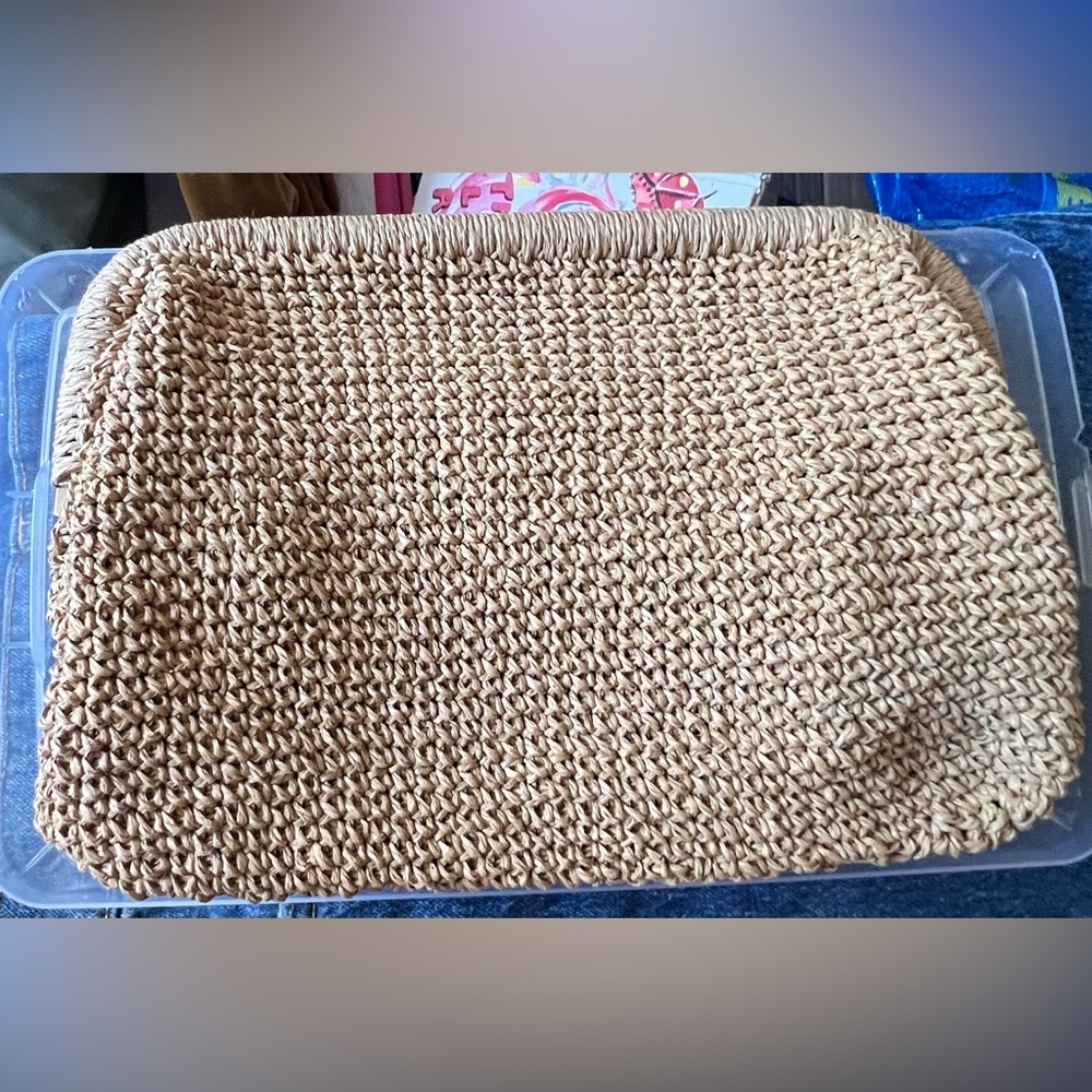 Woven Tan Clutch